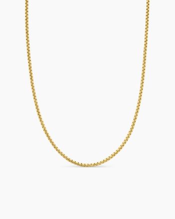 Box Chain Necklace|Brushed 18K Yellow Gold, 2.7mm